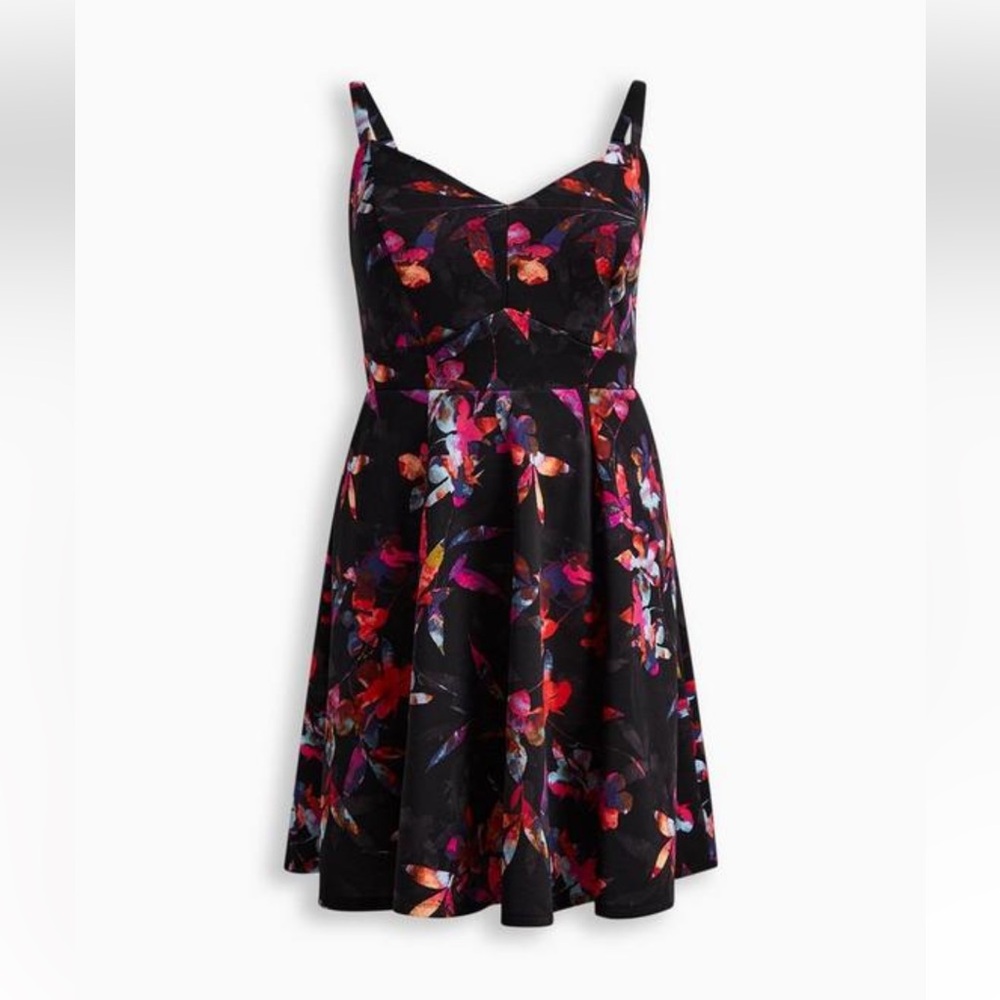 Torrid Black and Pink Sweetheart Mini Dress Size 2 NWT